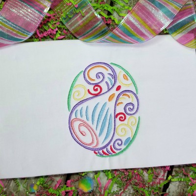 Swirly Easter Egg Machine Embroidery Design